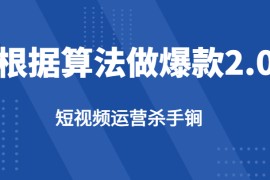 短视频运营杀手锏-根据算法数据反馈针对性修改视频做爆款【2.0】