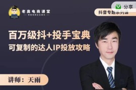 抖音专题系列课：百万级抖+投手宝典，可复制的达人IP投放攻略