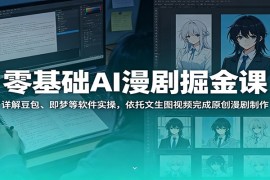 零基础AI漫剧掘金课：详解豆包、即梦等软件实操，依托文生图视频完成原创漫剧制作