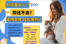 AI热门项目  动物打工视频搬砖   一键生成轻松爆热门 专撩温柔多金小姐姐 私域变先1W+