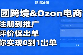 俄团跨境Ozon电商课：从注册到推广，管评价促出单，带你实现0到1出单