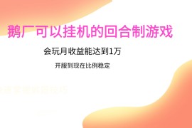 鹅厂的回合制游戏，会玩月收益能达到1万+，开服到现在比例稳定