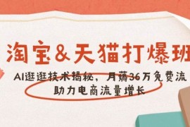 淘宝天猫 打爆班，AI逛逛技术揭秘，月薅36万免费流，助力流量增长