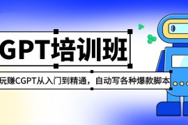 2023最新CGPT培训班：玩赚ChatGPT从入门到精通 自动写各种爆款脚本（30节完整版）
