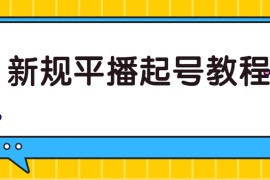 新规平播起号教程：平播起号的底层逻辑，适合当下的起号方式