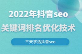 抖音seo关键词排名优化技术，三天学活抖音seo