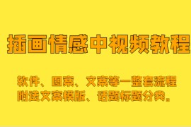 插画情感中视频，软件、图案、文案等一整套流程，送文案模版、话题标题分类