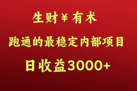 高手赚钱的秘密，生财有术跑通的最稳定内部项目，每天收益几千+，月入过N万，你不...