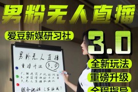 男粉落地项目实操教程，无人直播3.0，零基础玩转男粉快手无人直播日产1000+