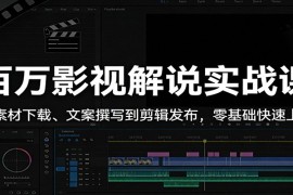 百万影视解说实战课：从素材下载、文案撰写到剪辑发布，零基础快速上手