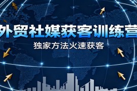 外贸社媒获客训练营，独家方法火速获客、提升成交，实现外贸降维打击