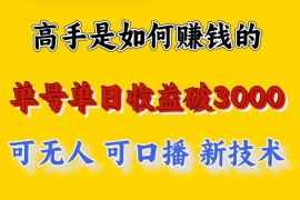 高手是如何赚钱的，一天收益至少3000+以上，小白当天就能够上手，这是穷人翻盘的一...