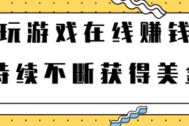 最新网赚方法，玩游戏免费在线赚钱，持续不断获得美金【视频课程】