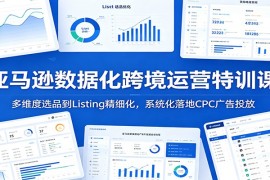 亚马逊数据化跨境运营特训课：多维度选品到Listing精细化，系统化落地CPC广告投放
