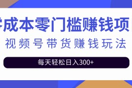 零基础视频号带货赚钱项目，0成本0门槛轻松日入300+【视频教程】