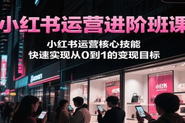 小红书运营进阶班课，小红书运营核心技能，快速实现从0到1的变现目标