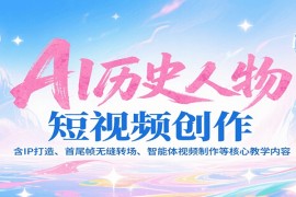 AI历史人物短视频创作，含IP打造、首尾帧无缝转场、智能体视频制作等核心教学内容