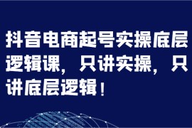 抖音电商起号实操底层逻辑课，只讲实操，只讲底层逻辑！（7节）