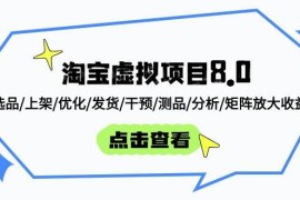 淘宝虚拟项目8.0：选品/上架/优化/发货/干预/测品/分析/矩阵放大收益