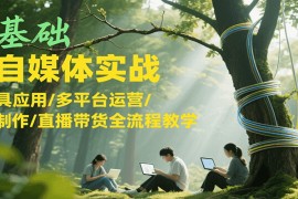 零基础AI自媒体实战，AI工具应用/多平台运营/内容制作/直播带货全流程教学