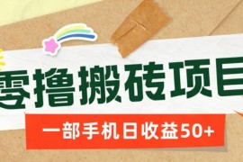 一部手机即可操作的零撸搬砖项目，多种玩法零门槛日收益50+