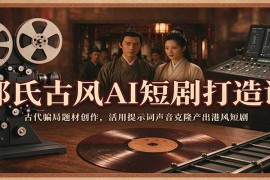 邵氏古风AI短剧创作课：古代骗局题材实操+提示词与声音克隆打造港风短剧