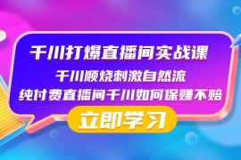 千川打爆直播间实战课：千川顺烧刺激自然流 纯付费直播间千川如何保赚不赔  