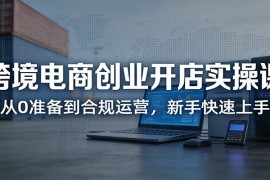 跨境电商创业开店实操课：从0准备到合规运营，新手快速上手