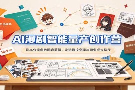 2026零基础AI漫剧智能量产创作营：全流程制作+合规变现+职业成长全攻略