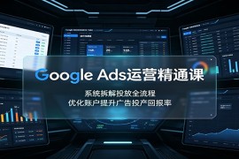 Google Ads运营精通课：系统拆解投放全流程，优化账户提升广告投产回报率
