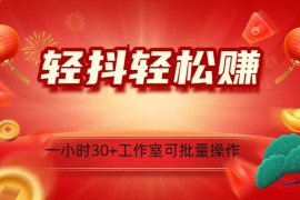 轻抖涨粉关注做任务，一小时30+，可批量操作，小白轻松上手