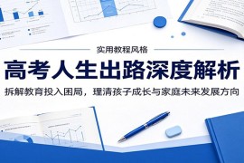 高考人生出路深度解析：拆解教育投入困局，理清孩子成长与家庭未来发展方向