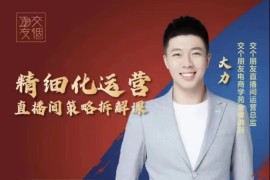 精细化运营直播间策略拆解课 七大板块运营重点技能拆解 共计4+小时的干货盛宴