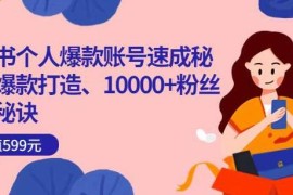 小红书个人爆款账号速成秘籍，爆款打造、10000+粉丝引流秘诀 