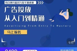 小白到月薪过万投手速成课，广告投放从入门到精通（价值2499元）