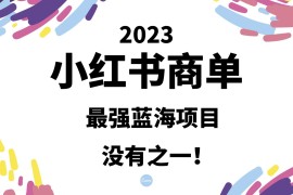 小红书商单，2023最强蓝海项目，没有之一！