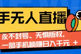 2024快手无人直播9.0神技来袭：永不封号、无惧版权，一部手机躺赚日入千元+