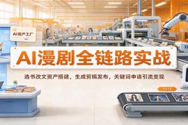 2026 AI漫剧全链路实操教程：从选书改文到资产搭建、生成发布及关键词引流变现全攻略