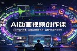 AI动画视频创作全流程课：GPT写脚本+分镜生图+配音剪辑一站式学习