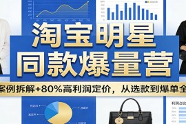 淘宝明星同款爆量营：5大案例拆解+80%高利润定价，从选款到爆单全流程