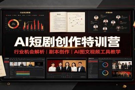 AI短剧创作特训营：行业机会解析，剧本创作，AI图文视频工具教学（文字版）