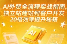 AI外贸全流程实战指南，独立站建站到客户开发，20倍效率提升秘籍(更新6月)