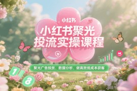 小红书聚光投流实操课程，聚光广告投放、数据分析、做高效低成本获客