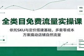 全类目免费流量实操课：依托SKU与定价搭建基础，多套零成本方案撬动店铺自然流量
