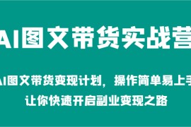 AI图文带货实战营-AI图文带货变现计划，操作简单易上手，让你快速开启副业变现之路