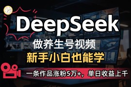 DeepSeek+既梦Ai生成养生视频，5分钟一条，条条爆款，轻松日入300+