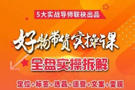 抖音好物带货实操课，全盘拆解抖音好物带货号全套流程打法