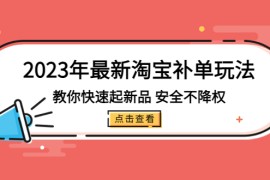 最新淘宝补单玩法，教你快速起·新品，安全·不降权（18课时）