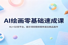 AI绘画零基础速成课：MJ+SD双平台，提示词控图修图快速出精品画作