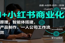 AI小红书商业化，底层原理，智能体搭建，虚拟产品制作，一人公司工作流与提效